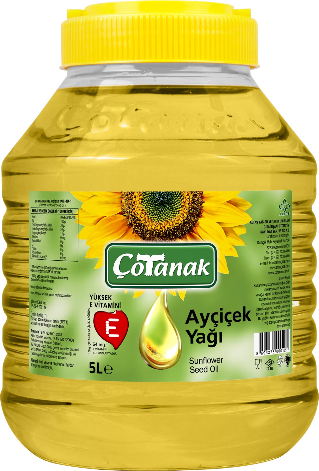 Çotanak Ayçiçek Yağı 5L Pet